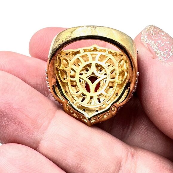 Rare Chuck Clemency Womens Ring Sterling Silver Gemstone Daisy Flower Size 7 - Picture 5 of 7